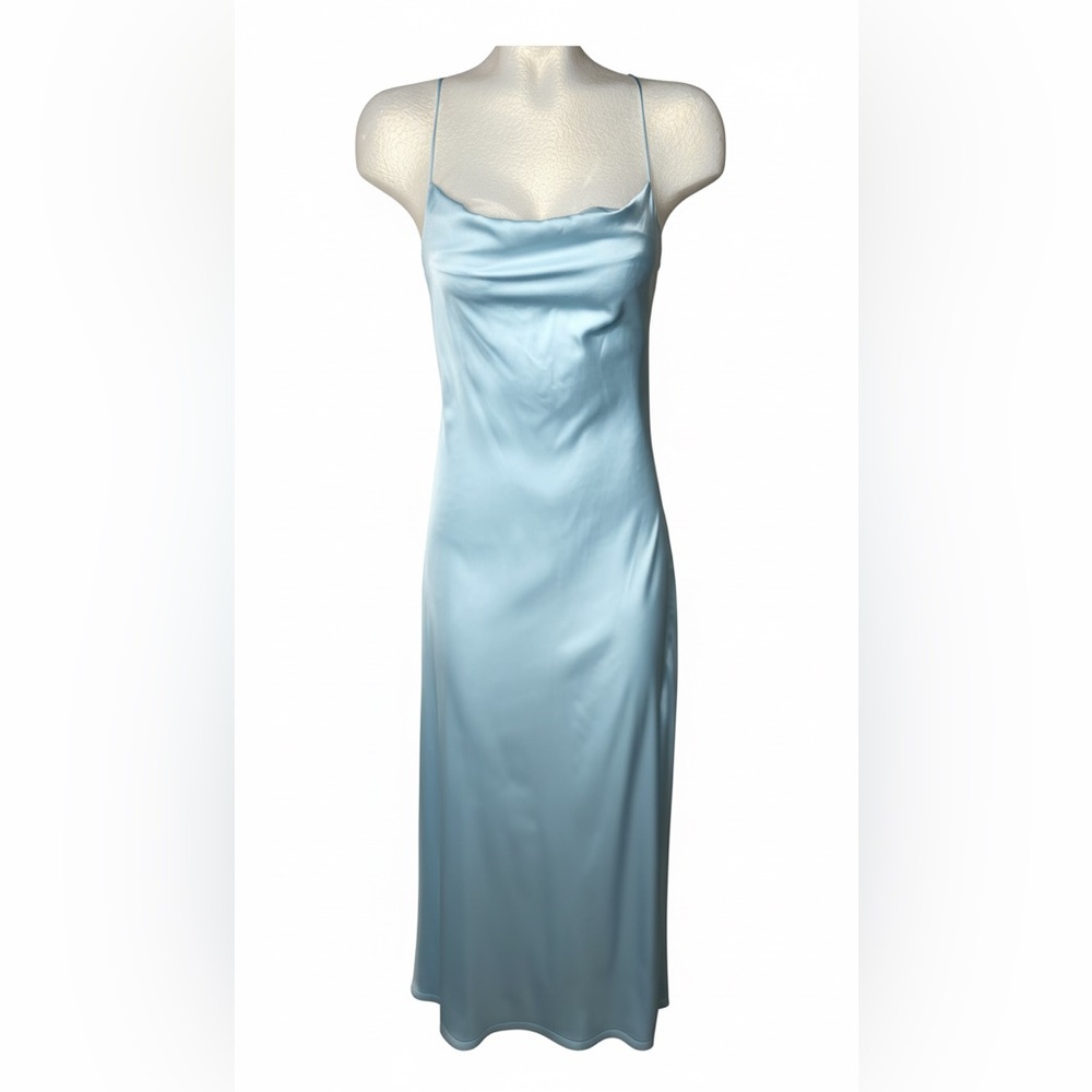Elegant Backless Light Blue Dress